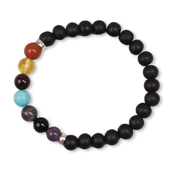 Seven Chakra Karungali Bracelet – Authentic Ebony Wood Band
