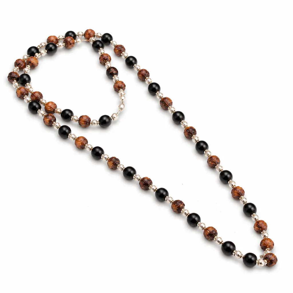 Rudraksha & Karungali Malai with Silver Caps