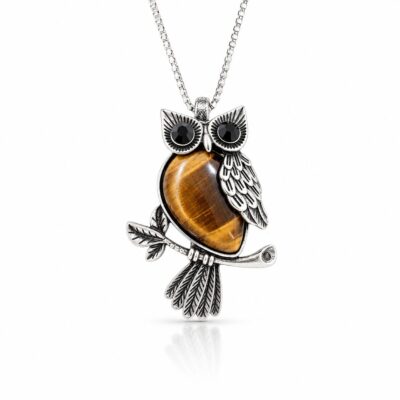 Tiger Eye Owl Pendant
