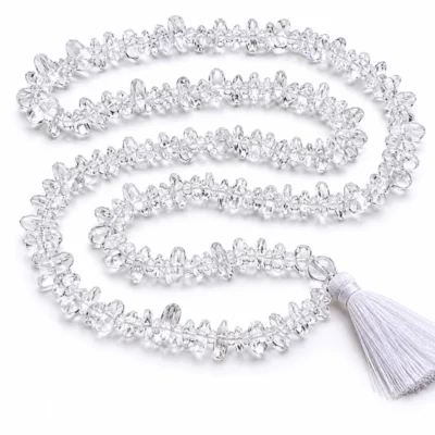 Clear Quartz Sphatik Chips Mala