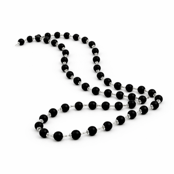 Silver Capped Karungali Mala – Authentic Ebony Wood Necklace