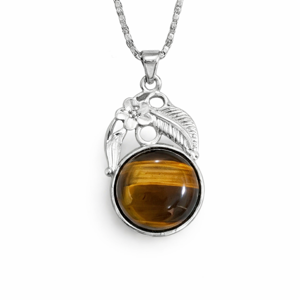Tiger Eye Crystal Round Pendant