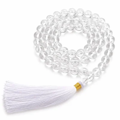 Natural Clear Quartz Sphatik Mala