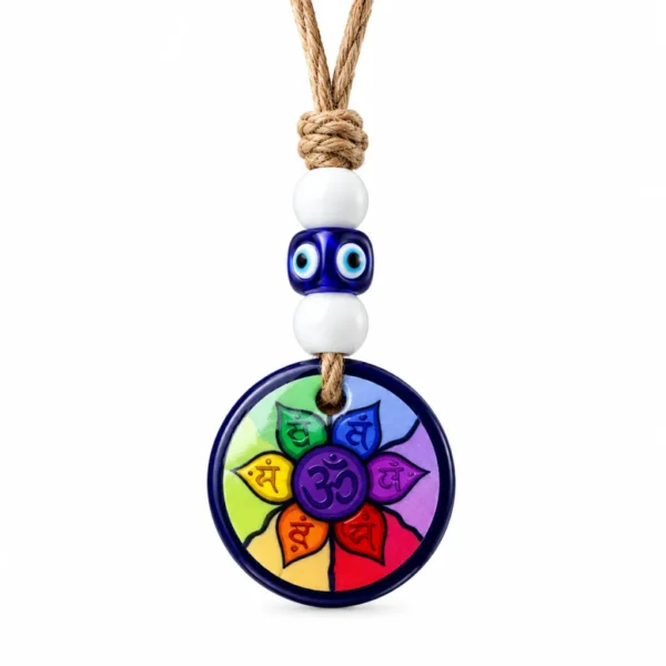 Om Seven Chakra Evil Eye Hanging For Home And Office