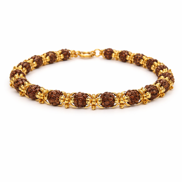 Brass Chain Rudraksha Bracelet For Men