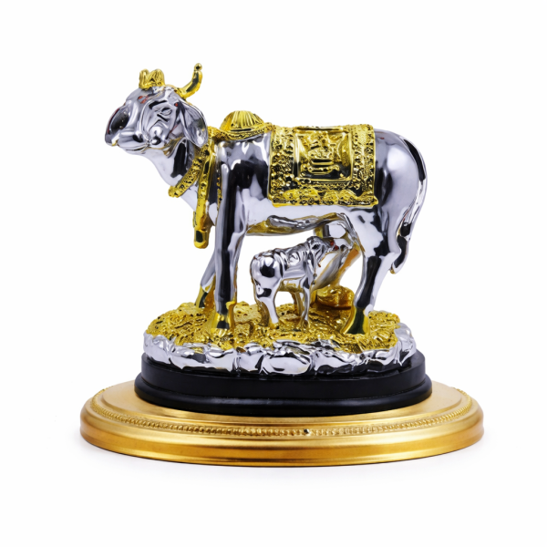Silver Kamdhenu Cow Statue For Home And Office