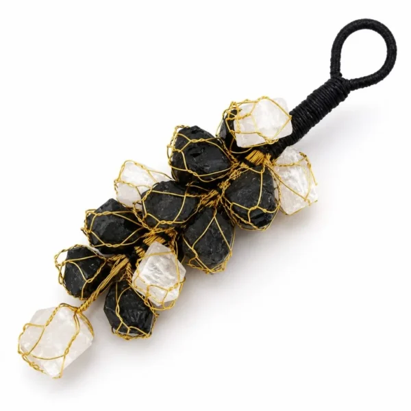 Black Tourmaline & Selenite Hanging For Home And Office