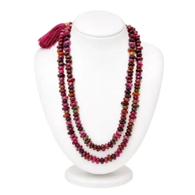 Multicolor Rhodolite Garnet Chips Mala For Women