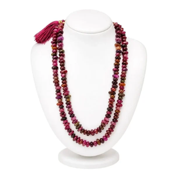 Multicolor Rhodolite Garnet Chips Mala For Women