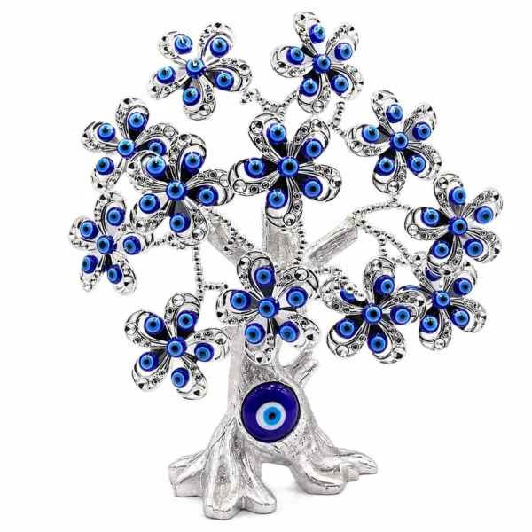 Silver Flower Evil Eye Tree For Home And Office