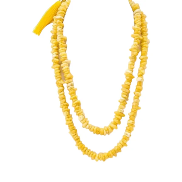Yellow Natural Howlite Chips Mala