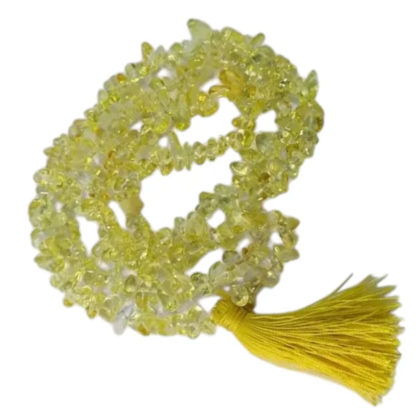 Yellow Opal Stone Chips Mala For Women