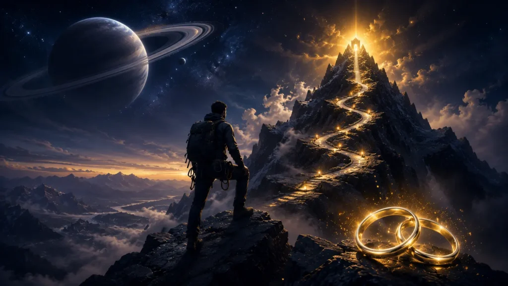 Epic journey to the glowing summit