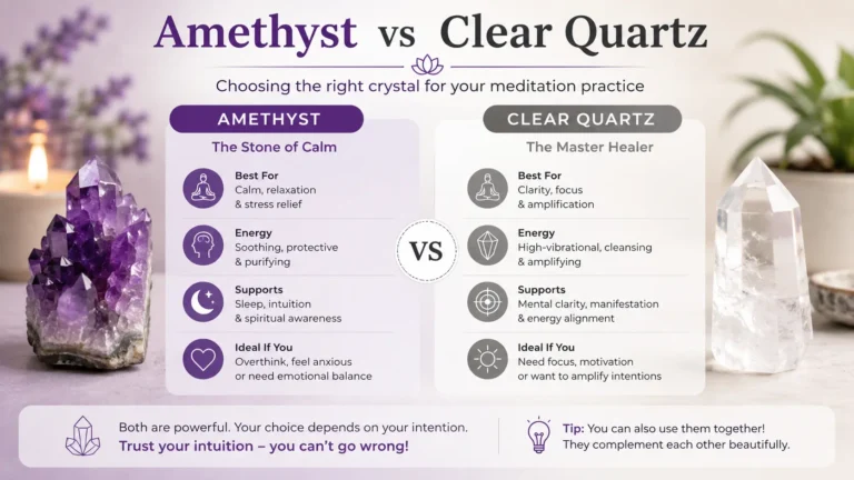 Amethyst vs Clear Quartz for Meditation: Which One to Choose?