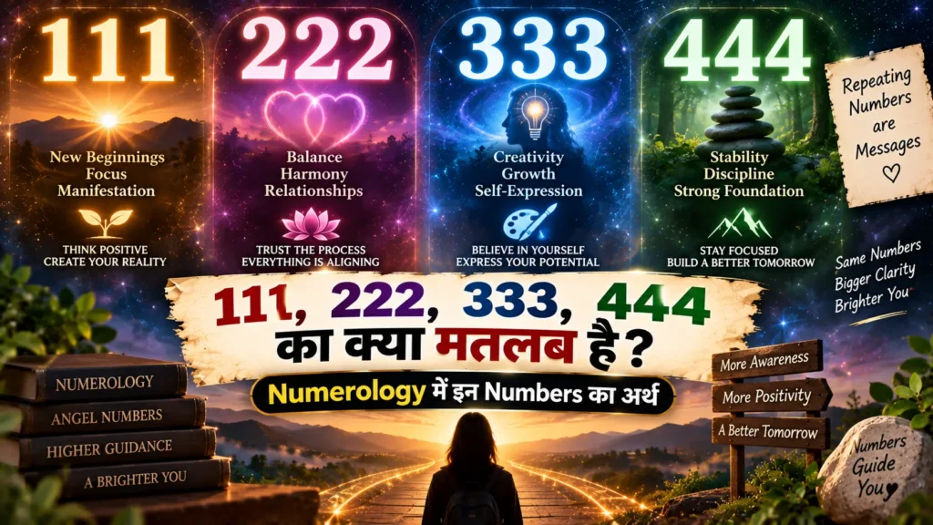111, 222, 333, 444 का क्या मतलब है? Numerology में इन Numbers का अर्थ