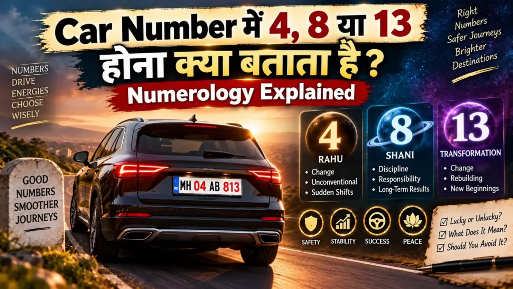 Car Number में 4, 8 या 13 होना क्या बताता है? Numerology Explained