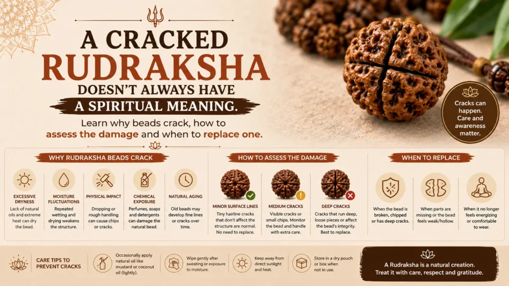 Rudraksha Bead Cracked? What It Means and Should You Replace It?