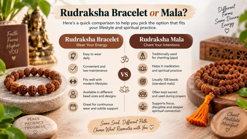 Rudraksha Bracelet vs Rudraksha Mala: Which Should You Buy?