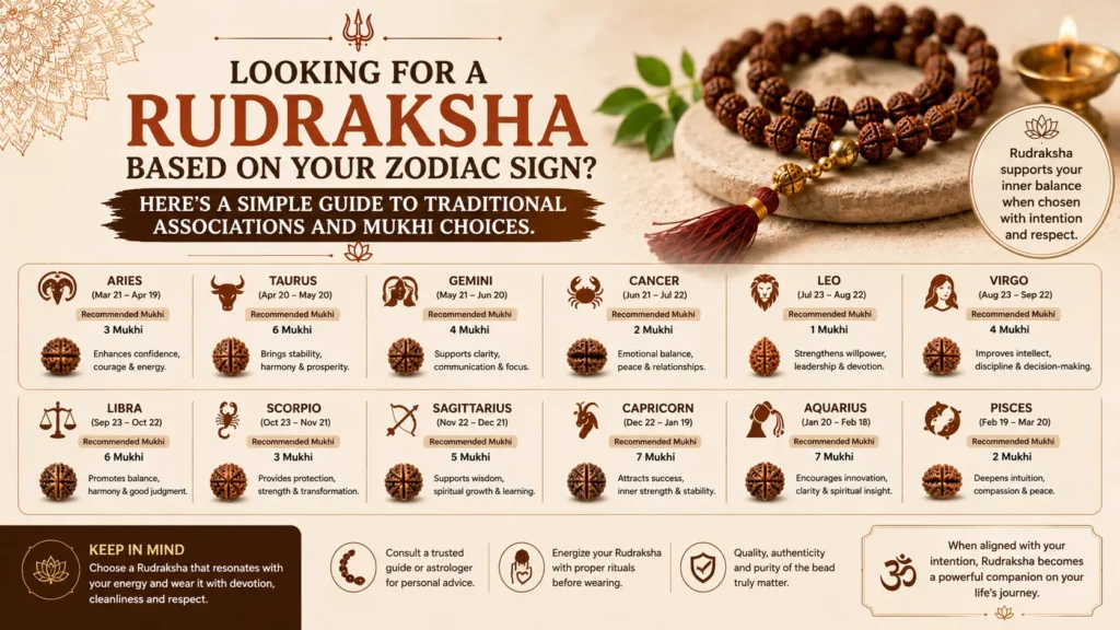 Rudraksha for Different Zodiac Signs: Which Mukhi Is Traditionally Chosen?