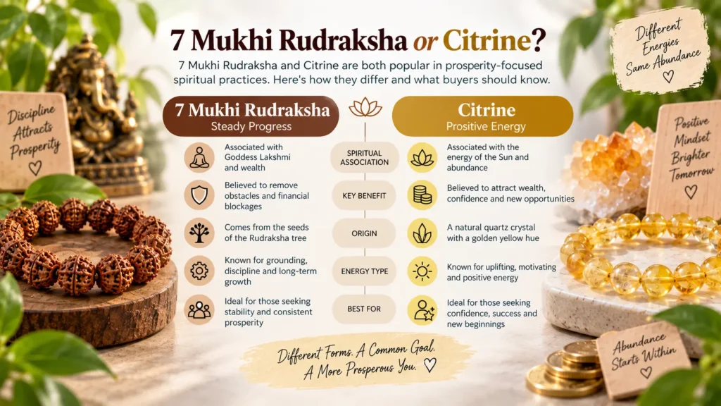 7 Mukhi Rudraksha vs Citrine: Two Popular Choices for Prosperity