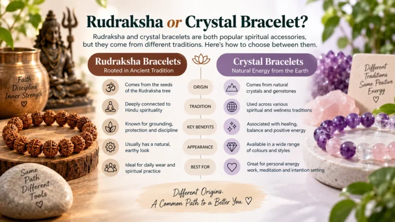 Rudraksha vs Crystal Bracelet: Which One Fits Your Spiritual Practice?
