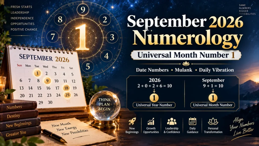 September 2026 Numerology: Universal Month Number और Date Numbers को कैसे समझें