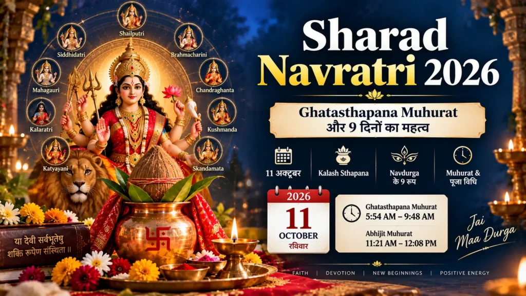Sharad Navratri 2026: कब शुरू होगी, Ghatasthapana Muhurat और 9 दिनों का महत्व