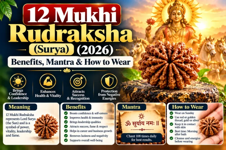 12 Mukhi Rudraksha (Surya) (2026): Benefits, Mantra & How to Wear