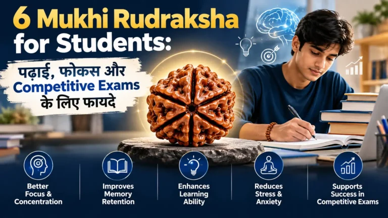6 Mukhi Rudraksha for Students: पढ़ाई, फोकस और Competitive Exams के लिए फायदे