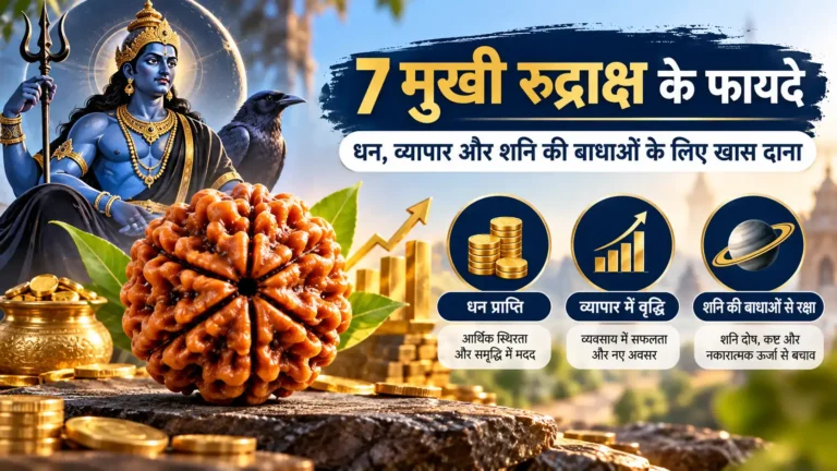 7 मुखी रुद्राक्ष के फायदे: धन, व्यापार और शनि की बाधाओं के लिए खास दाना