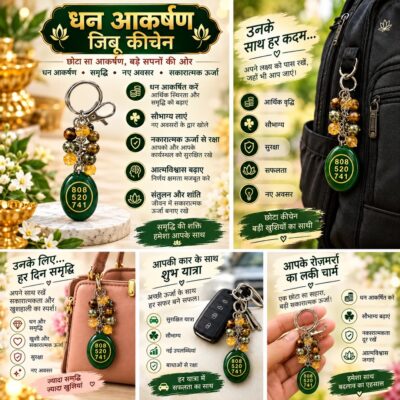 Dhan Akarshan Zibu Keychain (धन आकर्षण ज़िबू कीचेन) — Green Jade 808 520 741